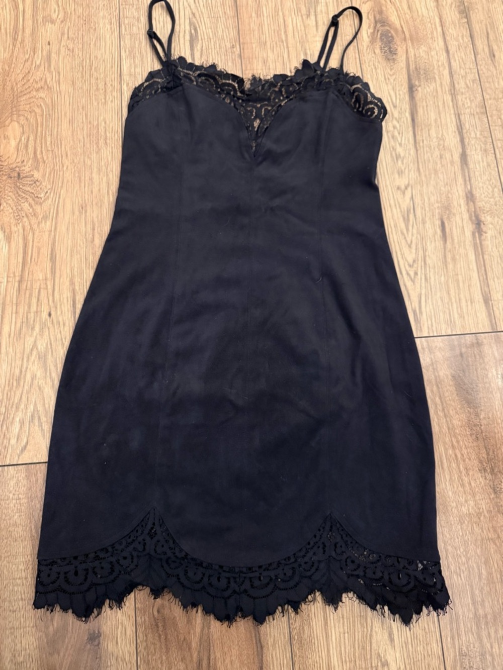 Free people Velvety Lace-Trim Mini